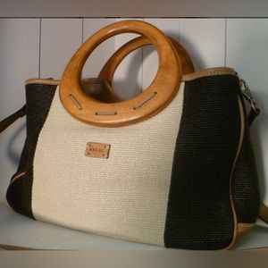 Relic by Fossil-Wooden Handled Boho Purse